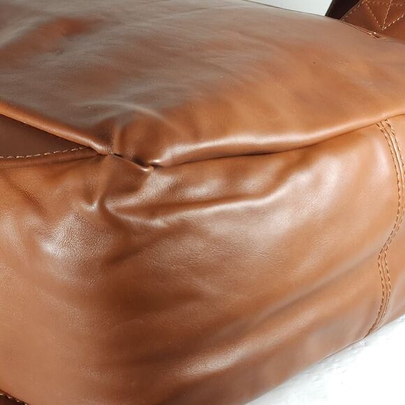 Fawn Design + Pask Faux Leather Large Brown Backpack Laptop Diaper Bag main image 12